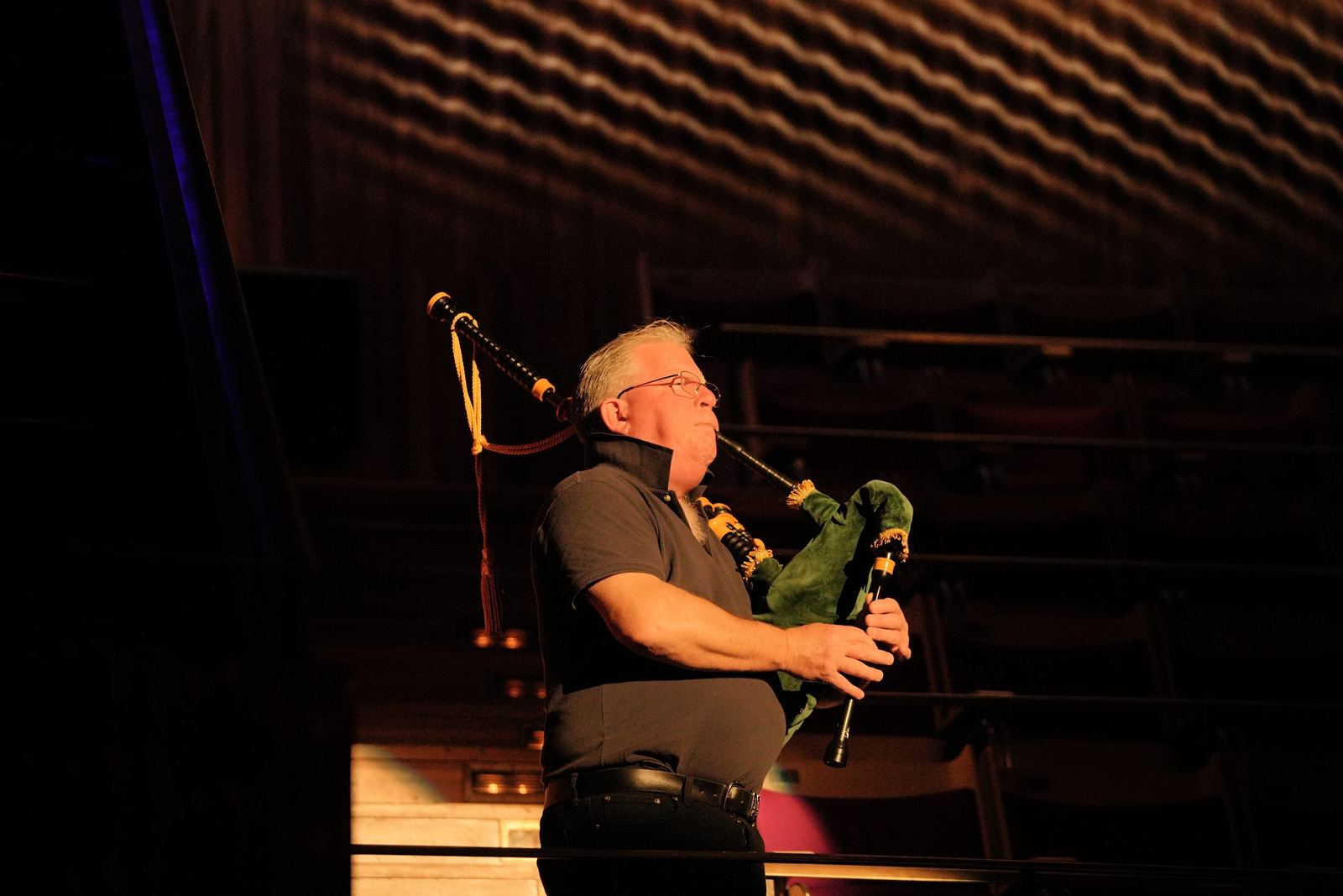 Piper playing on stage
